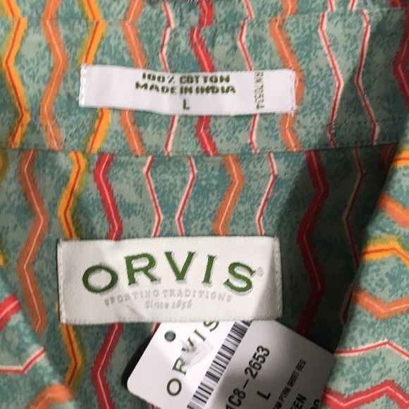 Orvis NWT Southwestern Geometric Stripe Short Sleeve Shirt size XL - Picture 5 of 7